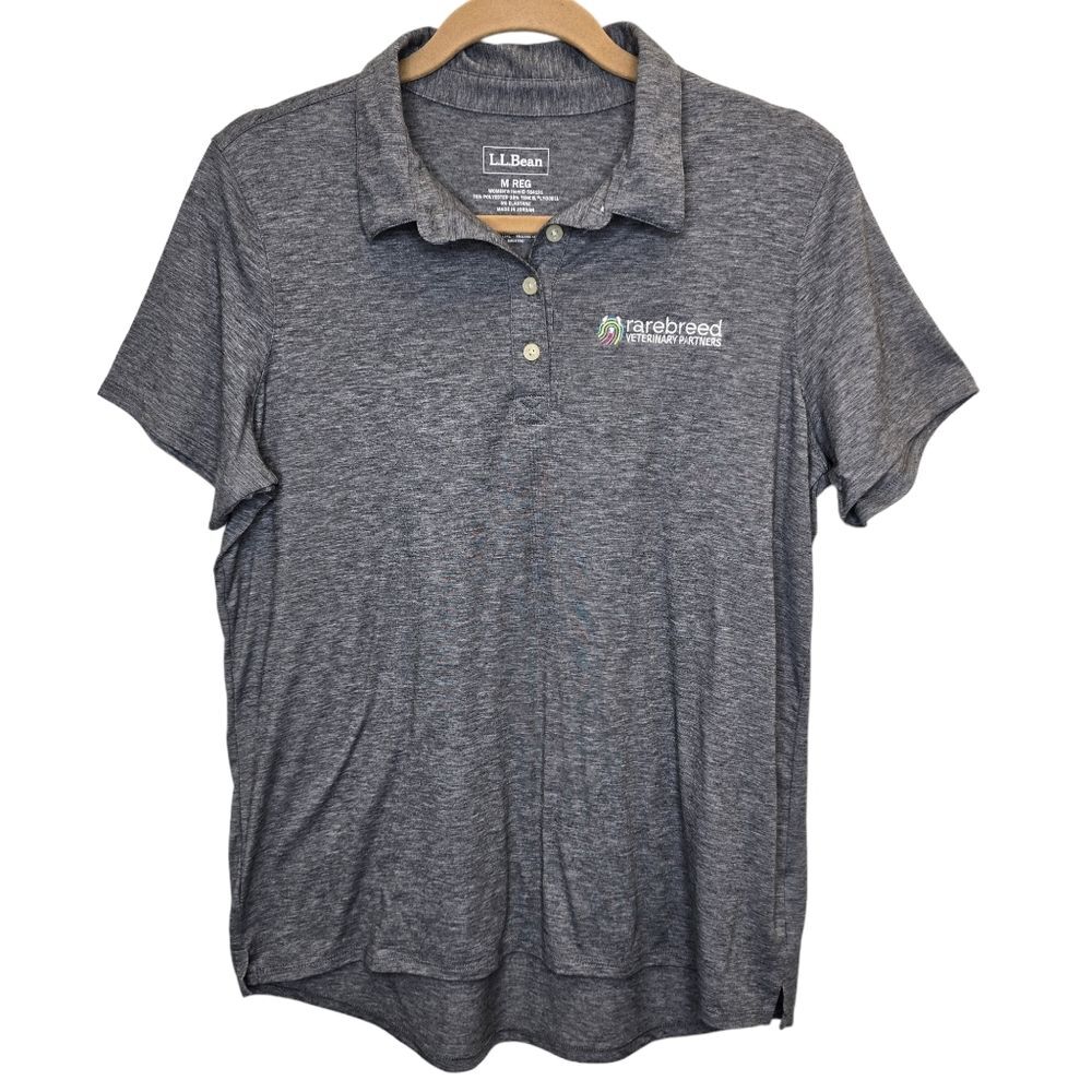 L.L. Bean Women's Everyday SunSmart Customized Grey Short Sleeve Polo Shirt M